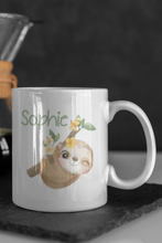 Load image into Gallery viewer, Cute Personalised Sloth Mug | Custom 11oz Sloth mug
