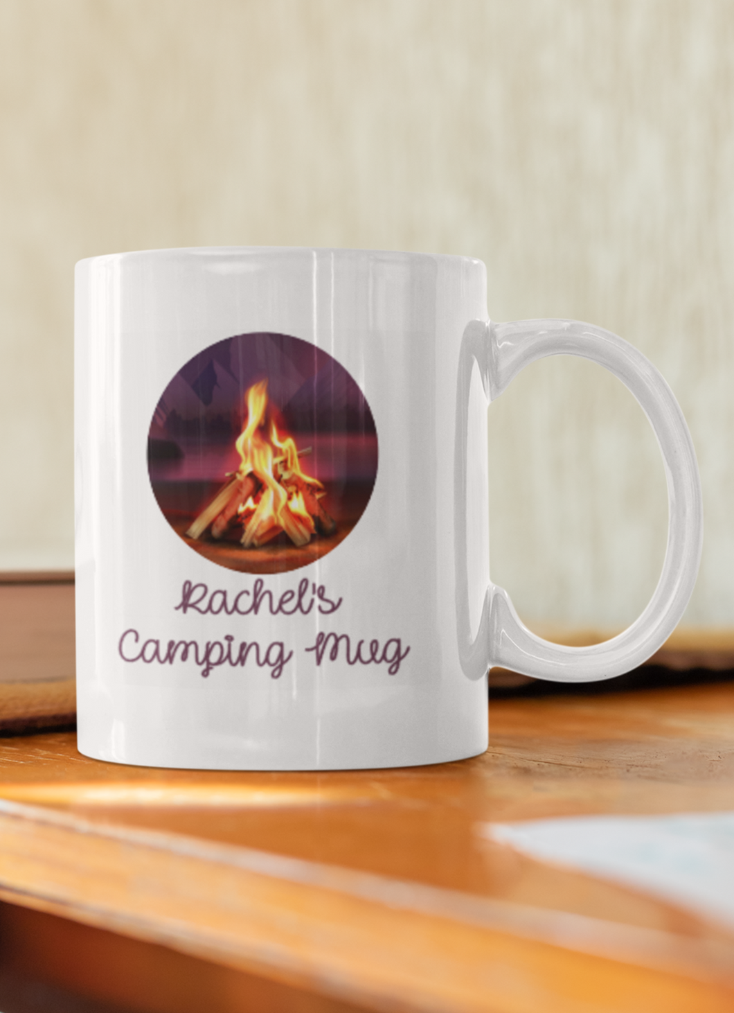 Personalised Campfire Mug, Camping Mug, Custom Outdoor Ceramic Mug