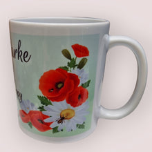 Load image into Gallery viewer, Personalised Poppy and Daisy Banner Mug | Custom 11oz Poppy and Daisy Mug
