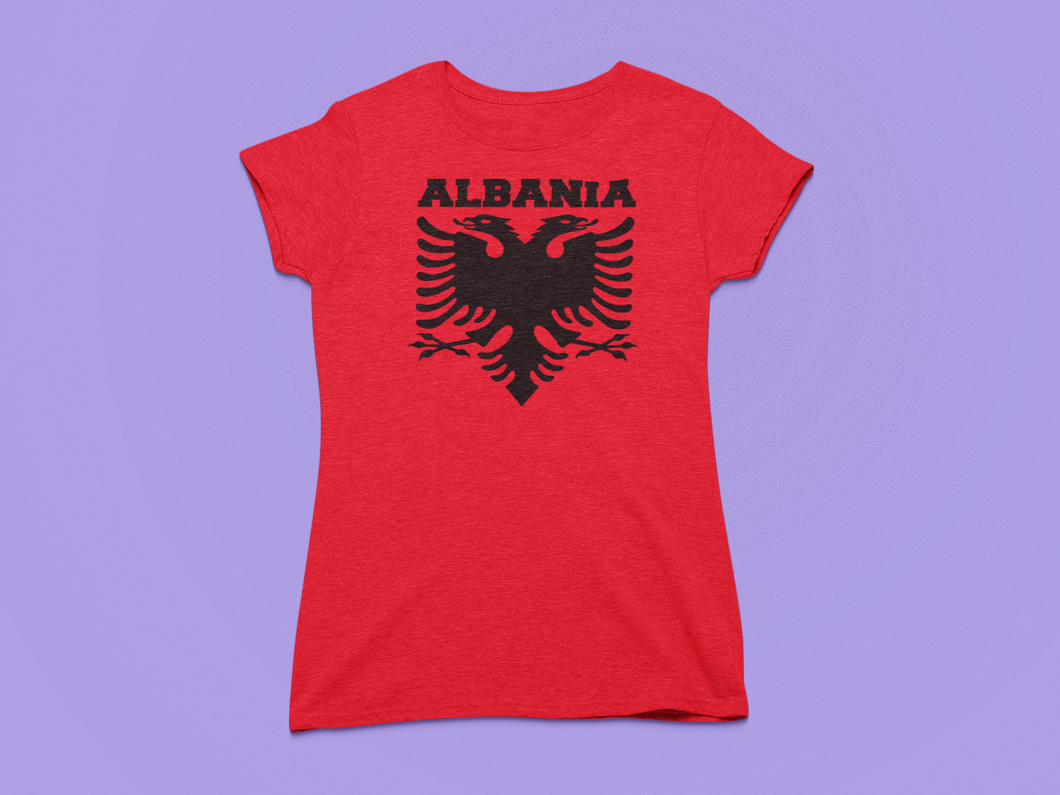 Albanian eagle with Albania text the top ( Women T-shirt)