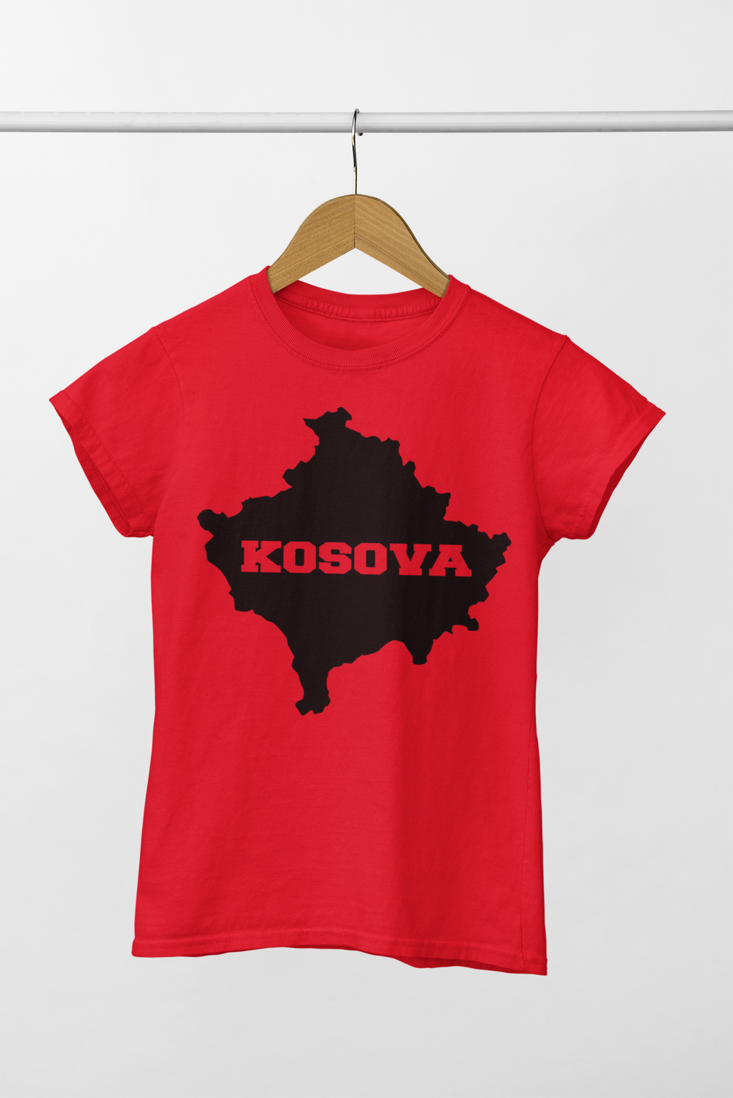 Kosova  map T- shirt with Kosova text on the middle ( Men's T-shirt )