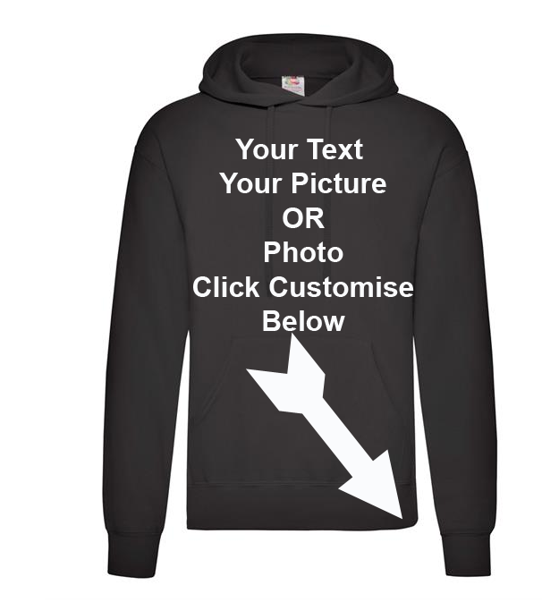 Personalised black hoodie sales