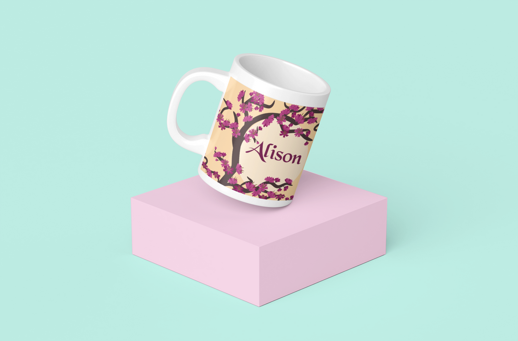 Personalised Cherry Blossom Mug