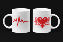 Load image into Gallery viewer, Albania Heartbeat Mug, Shqiponja Heartbeat Mug
