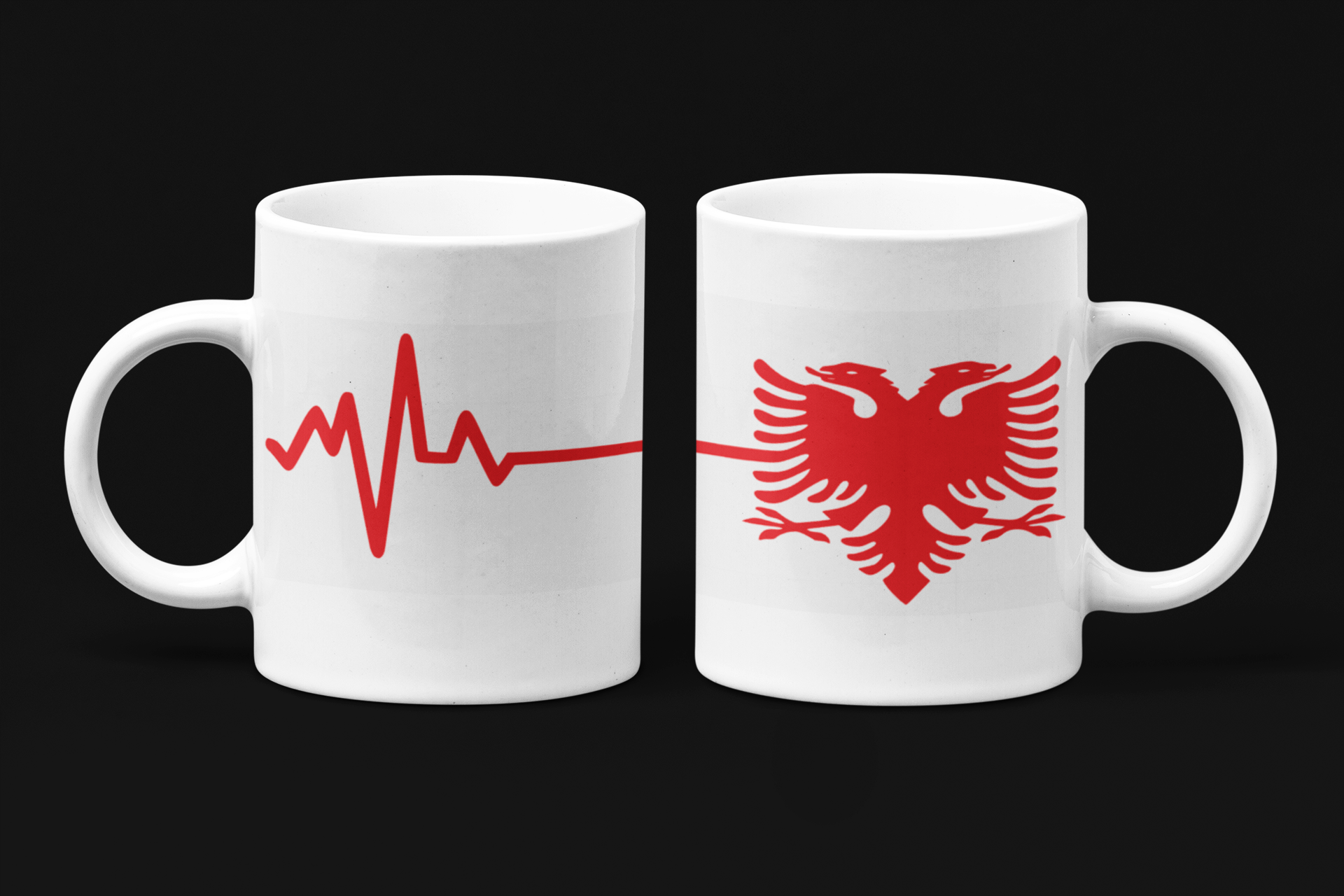 Albania Heartbeat Mug, Shqiponja Heartbeat Mug  Our Print Shop