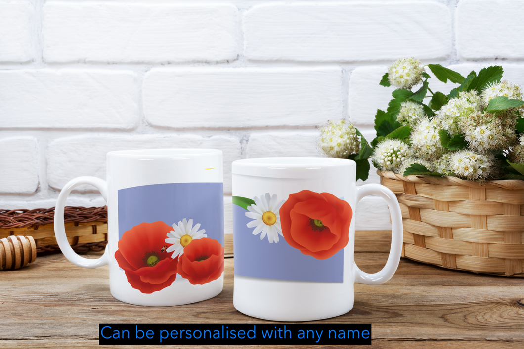 Personalised Poppy Banner Mug | Custom 11oz Poppy Mug
