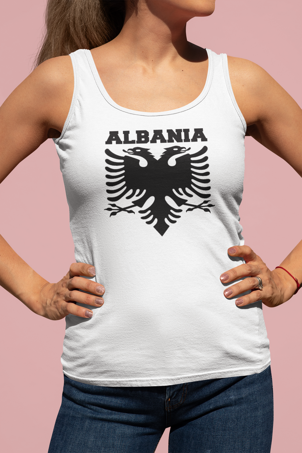 Albanian eagle with Albania text  (Woman's vest )
